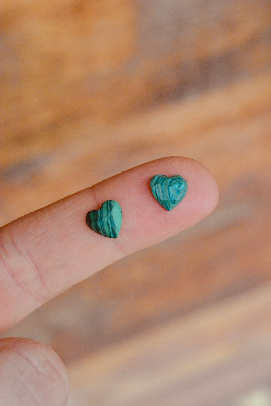 Synthetic Malachite Heart Cabochons