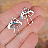 Autumn Mushroom Charms - Silver