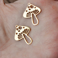 Autumn Mushroom Charms - Gold
