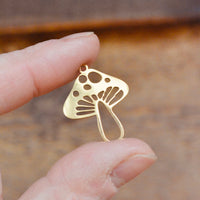 Autumn Mushroom Charms - Gold