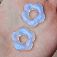 XL Transparent Glitter Acrylic Flowers - 10 pc