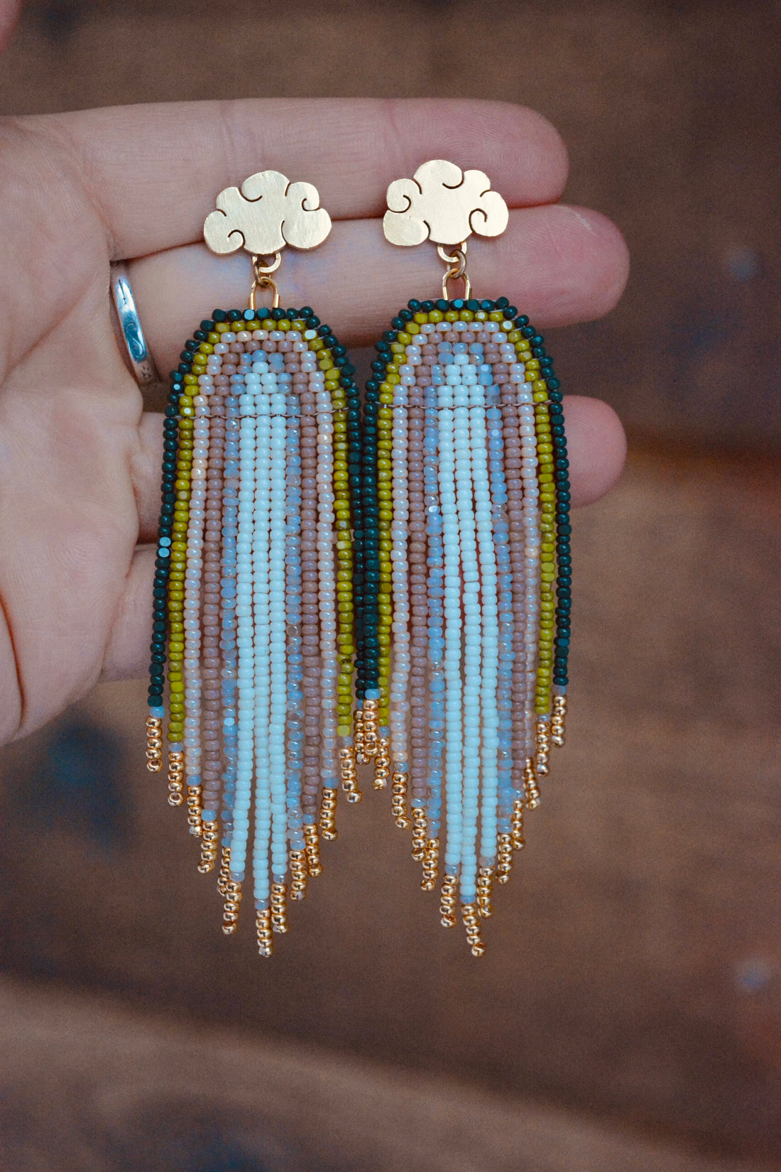 Woodland Rainbow Cloud Studs- MA x RR Collab