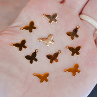 Mini Metal Butterfly Charms - Gold (10pc)