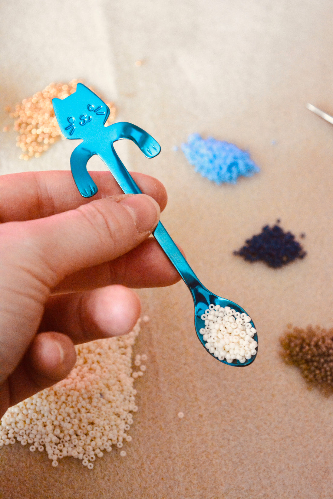 Blueberry Kitty Bead Spoon