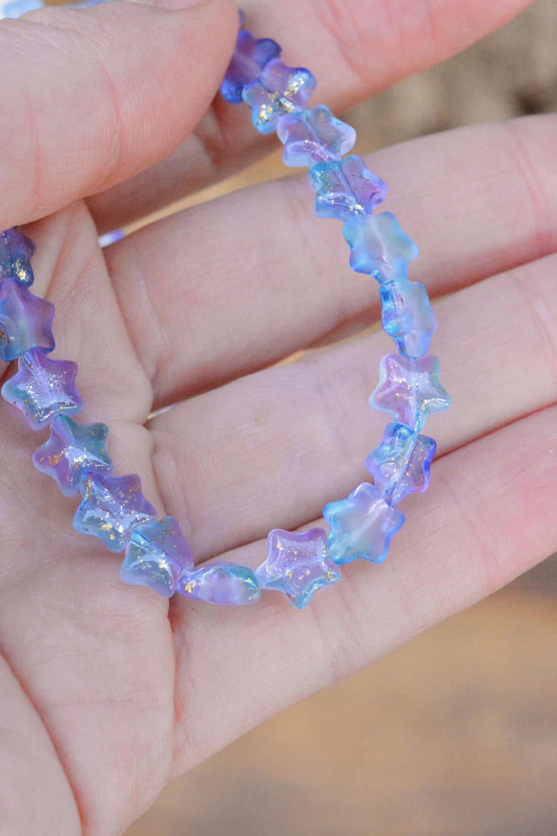 Dusky Glitter Glass Stars