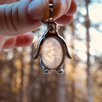 Natural Rose Quartz Penguin Pendant