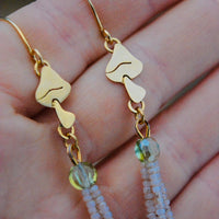 Honey Opal & Moss Mushroom Dangles - MA x RR Collab