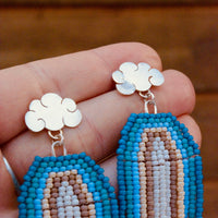 Snowy Retro Rainbow Cloud Studs - MA x RR Collab