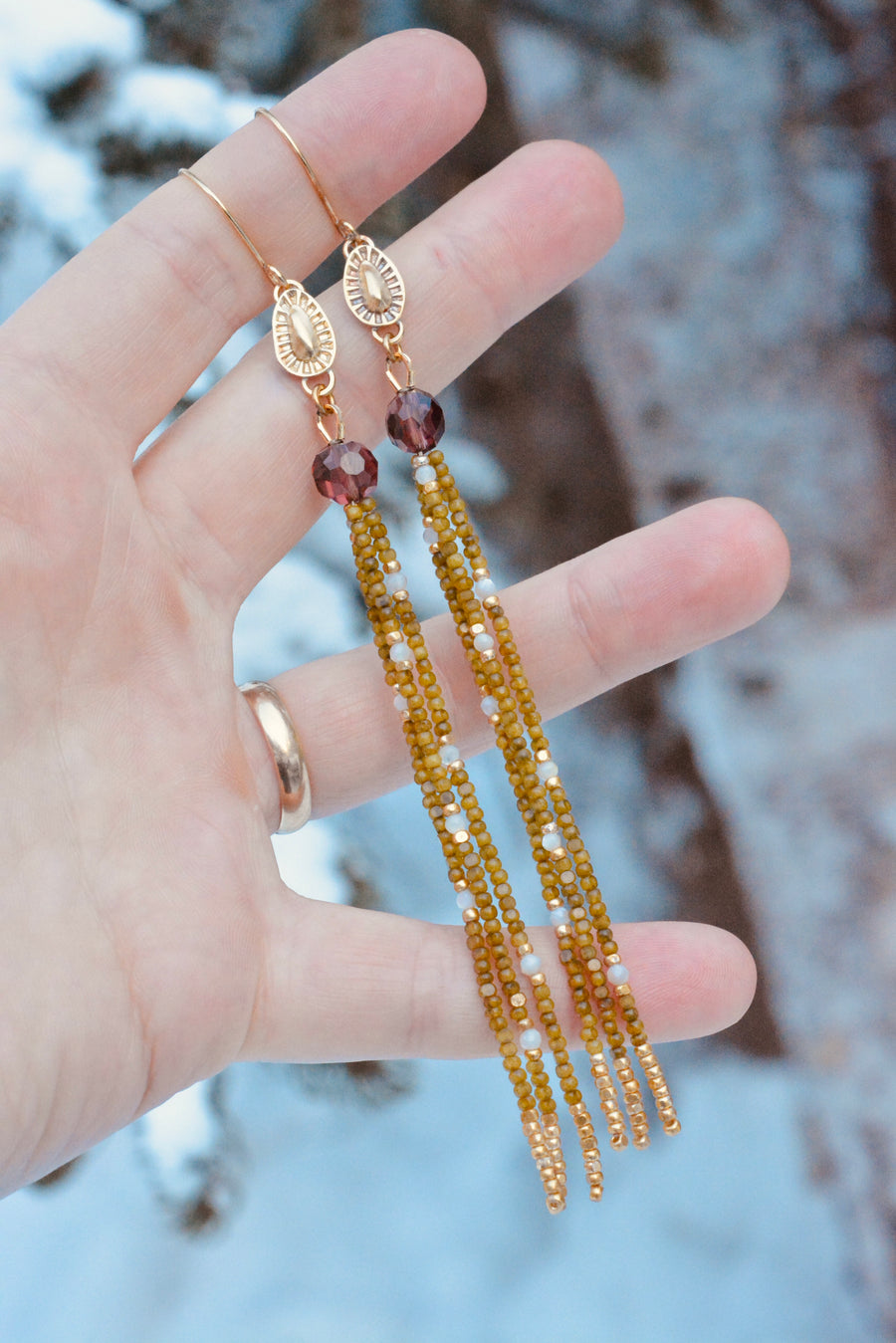 Antique Moss & Pearl Dangles - MA x RR Collab