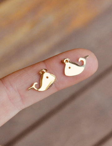 Mini Golden Whale Charms