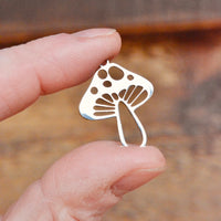 Autumn Mushroom Charms - Silver