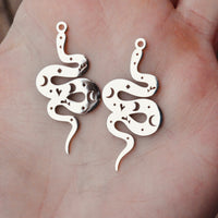 Moon Serpent Charms - Silver