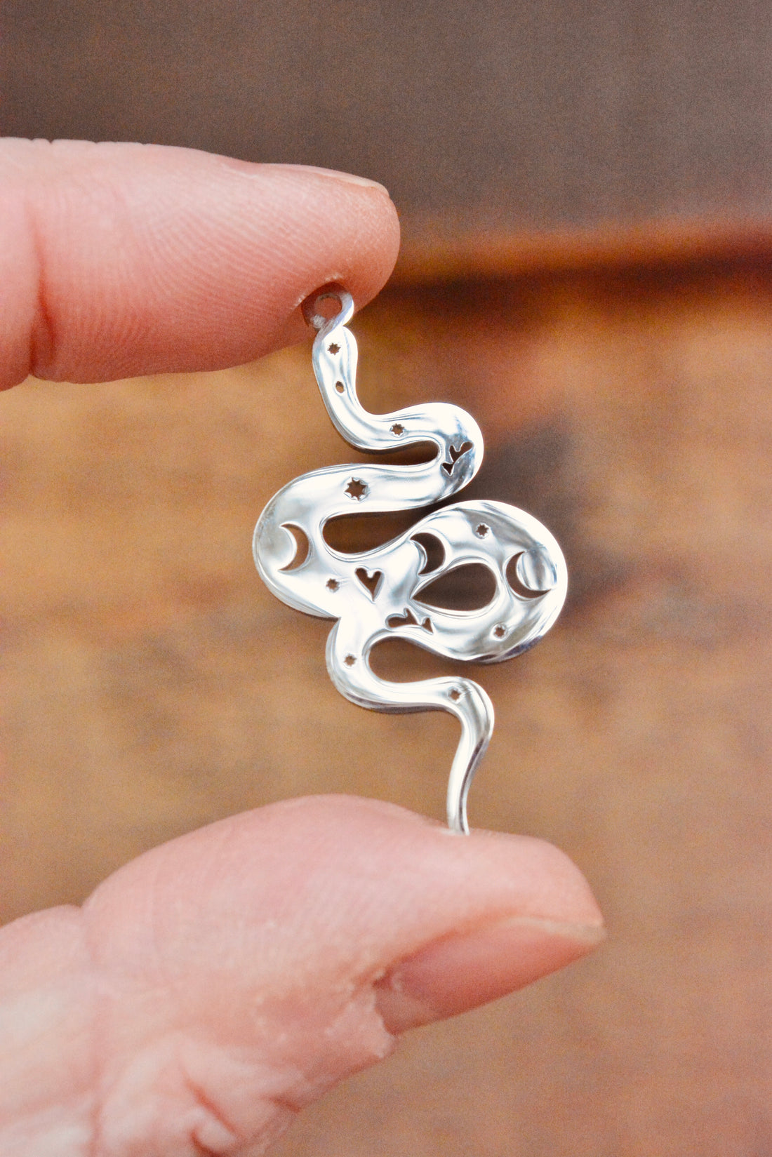 Moon Serpent Charms - Silver