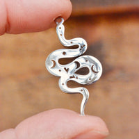 Moon Serpent Charms - Silver