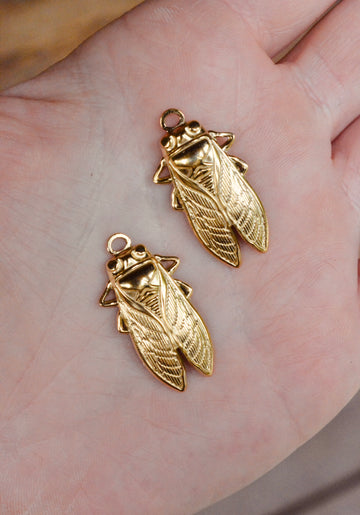 Cicada Charms - 18k Gold Plated