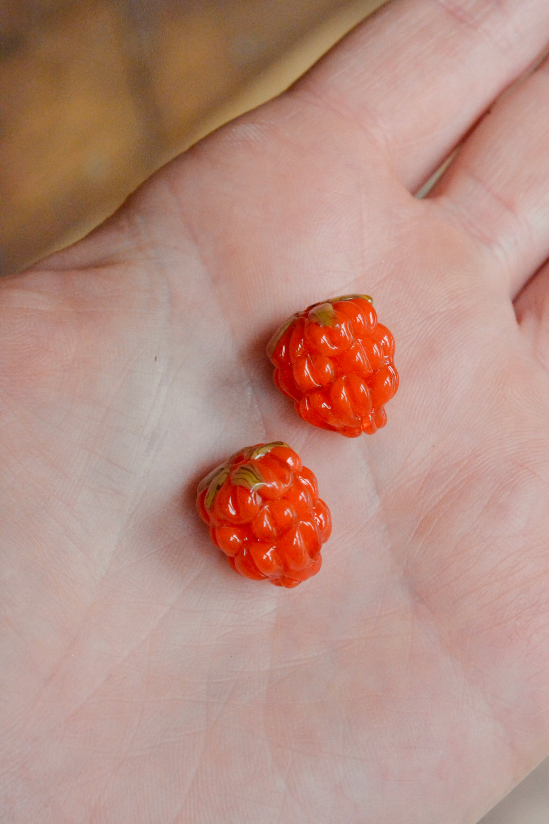 Glass Salmonberry Charms