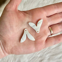 Mother of Pearl Whale Tail Charms