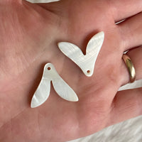 Mother of Pearl Whale Tail Charms