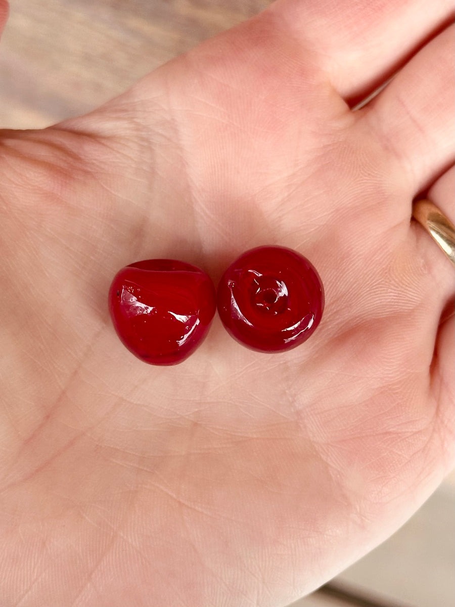 Handmade Glass Cherry Charms