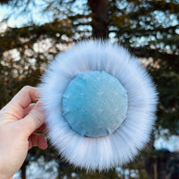 Vintage Blue Floral Teacup Pincushion - Blue Fox Fur