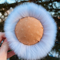 Vintage Daisy Teacup Pincushion - Blue Fox Fur