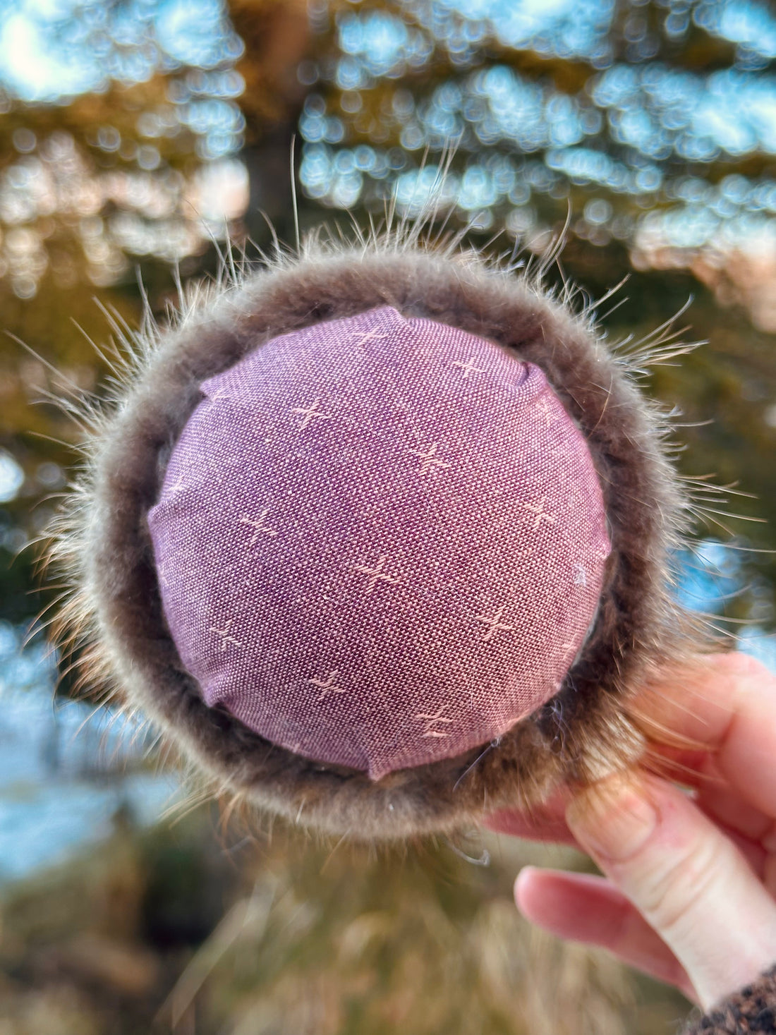 Cottage Flower Teacup Pincushion - Beaver Fur