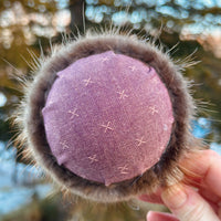 Cottage Flower Teacup Pincushion - Beaver Fur