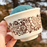 Vintage Peony Teacup Pincushion