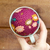 Flower Power Vintage Coffee Cup Pin Cushion