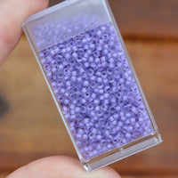 11/0 Semi-Frosted Lilac Lined Crystal