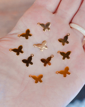Mini Metal Butterfly Charms - Gold (10pc)