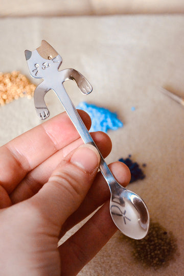 Tabby Cat Bead Spoon
