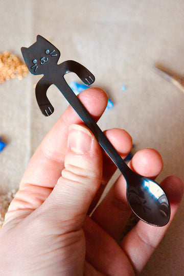 Black Cat Bead Spoon