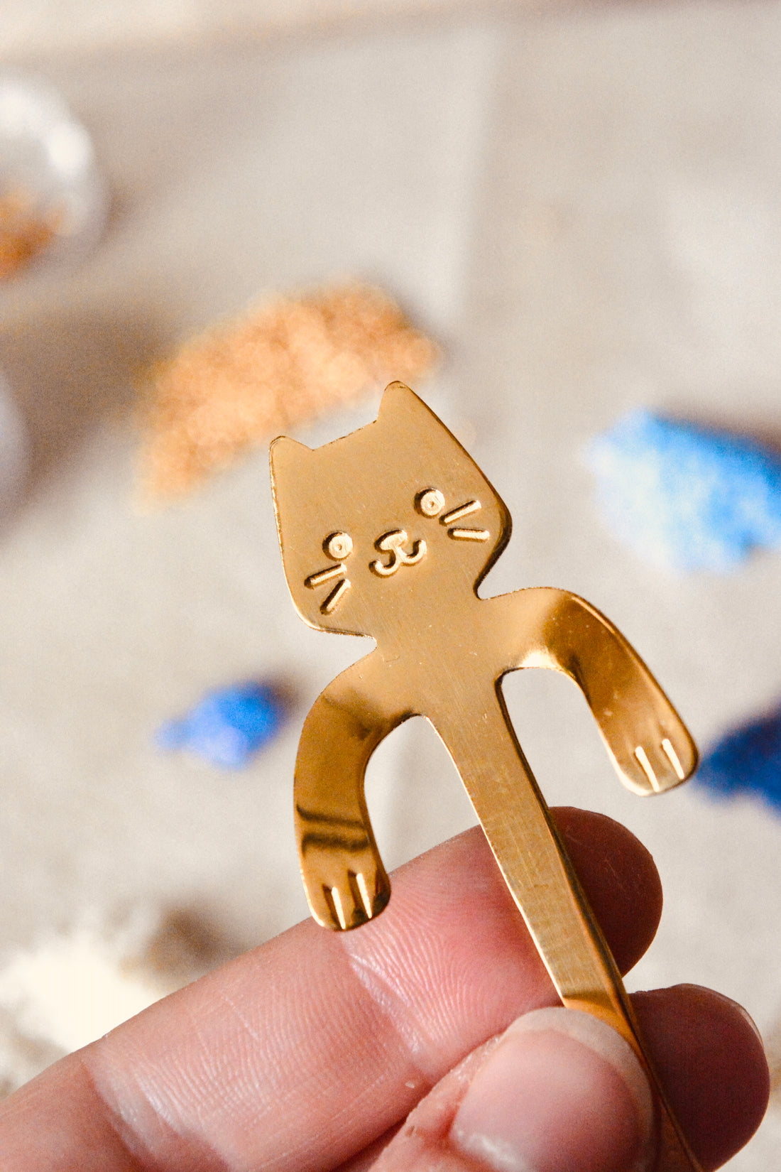 Golden Kitty Bead Spoon