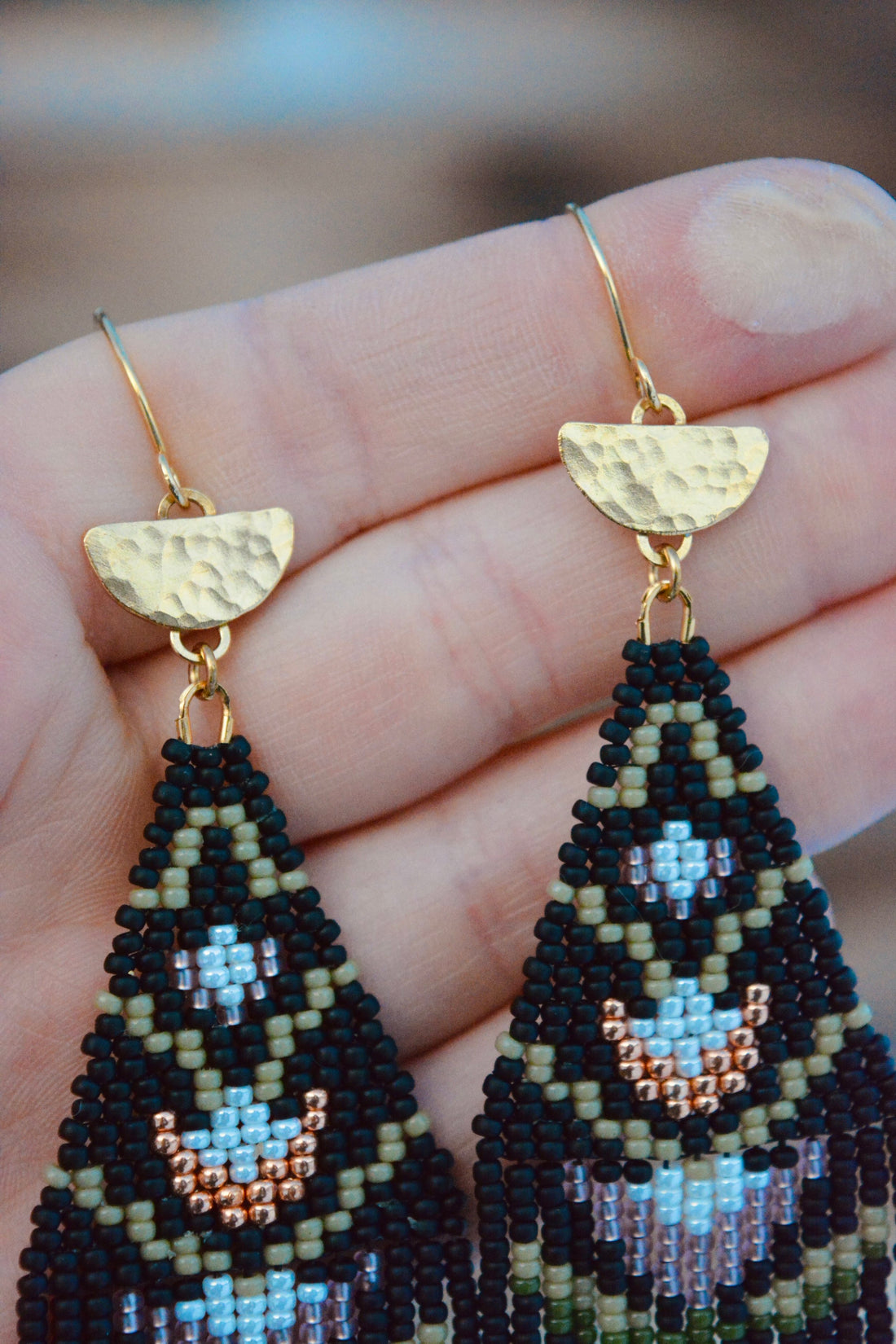 Honey Opal and Amethyst Folk Flower Dangles- MA x RR Collab