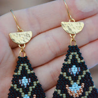 Honey Opal and Amethyst Folk Flower Dangles- MA x RR Collab