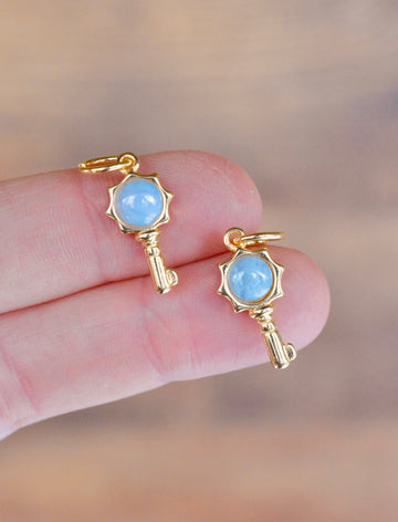 Blue Lace Agate Key Charms