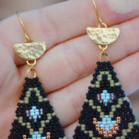 Honey Opal and Amethyst Folk Flower Dangles- MA x RR Collab