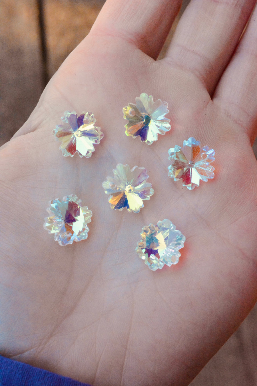 Rainbow Crystal Glass Snowflakes