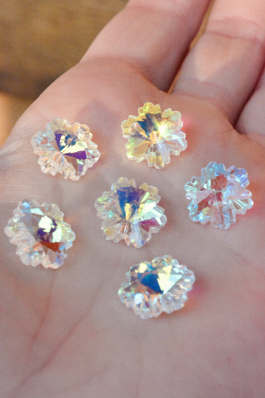 Rainbow Crystal Glass Snowflakes