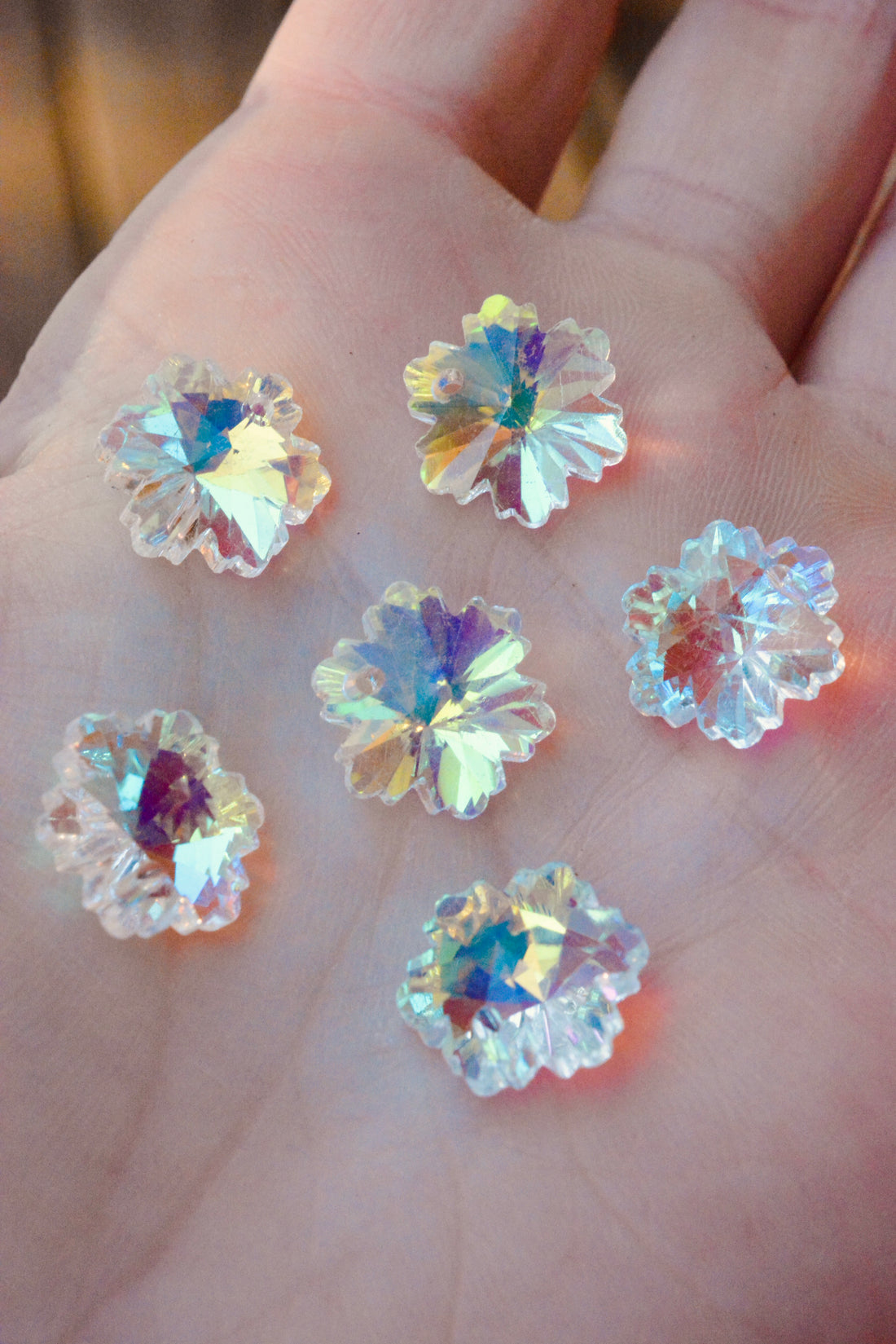 Rainbow Crystal Glass Snowflakes