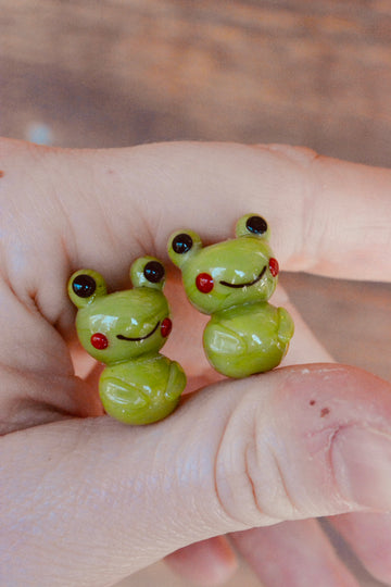 Happy Frogs - Handmade Glass Beads