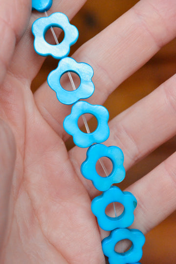 Mother of Pearl Flower Frames - Sky Blue