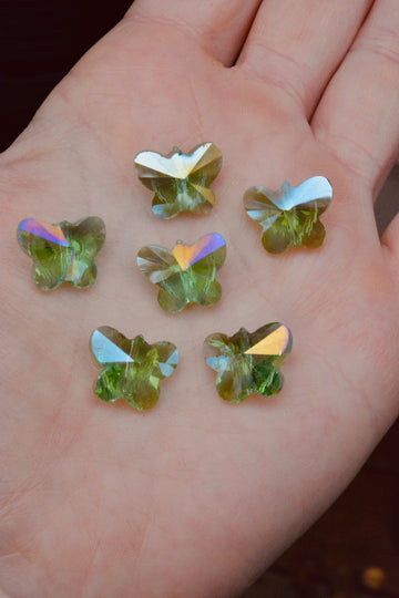 Rainbow Glass Butterflies - Fairy Moss