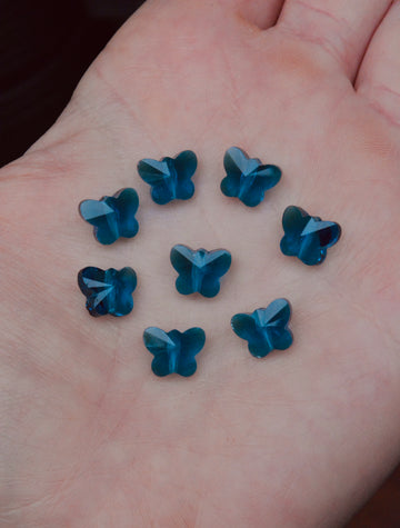 Mini Glass Butterflies - Moody Blue