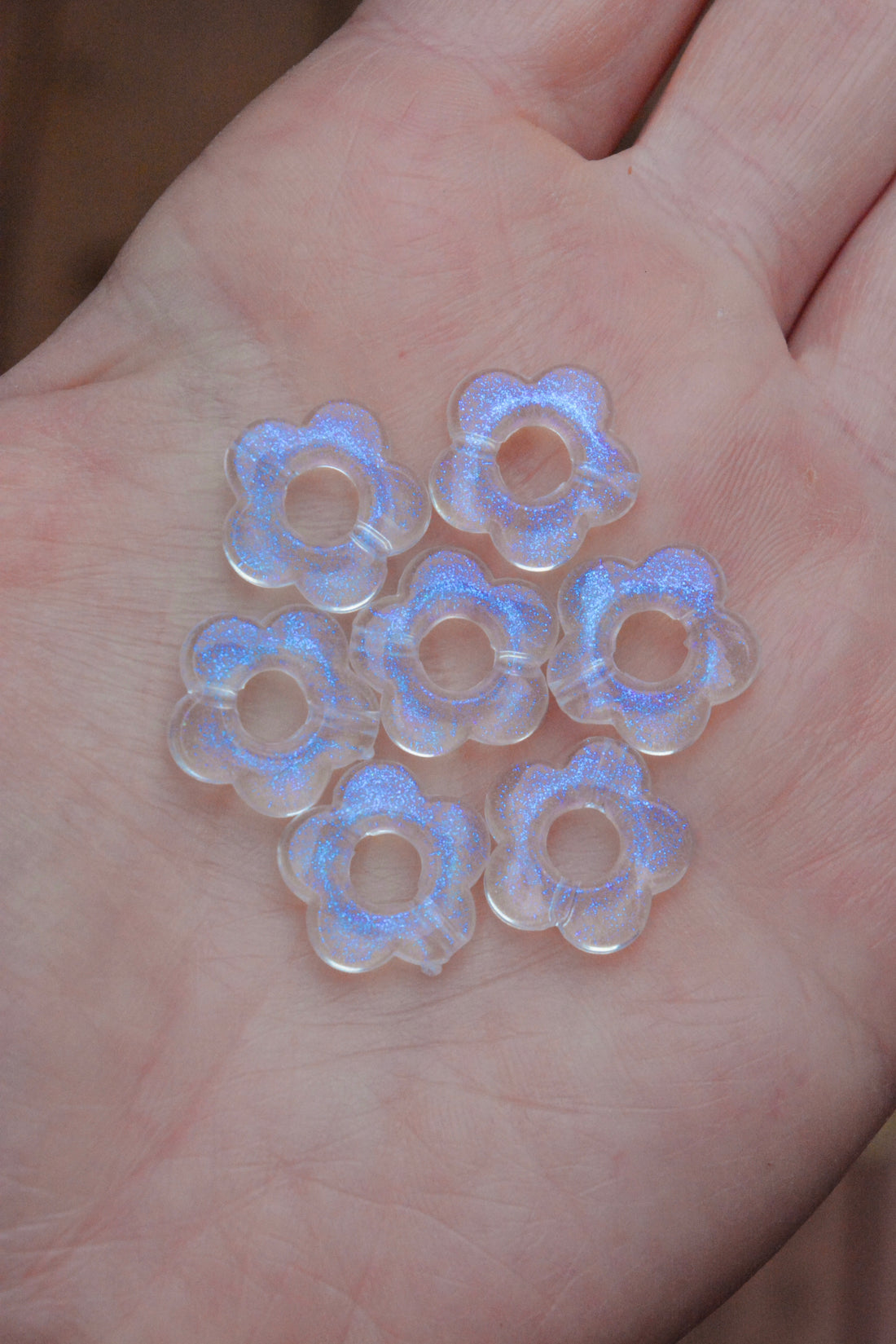 Transparent Glitter Acrylic Flowers