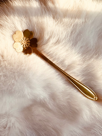 Golden Flower Bead Spoon