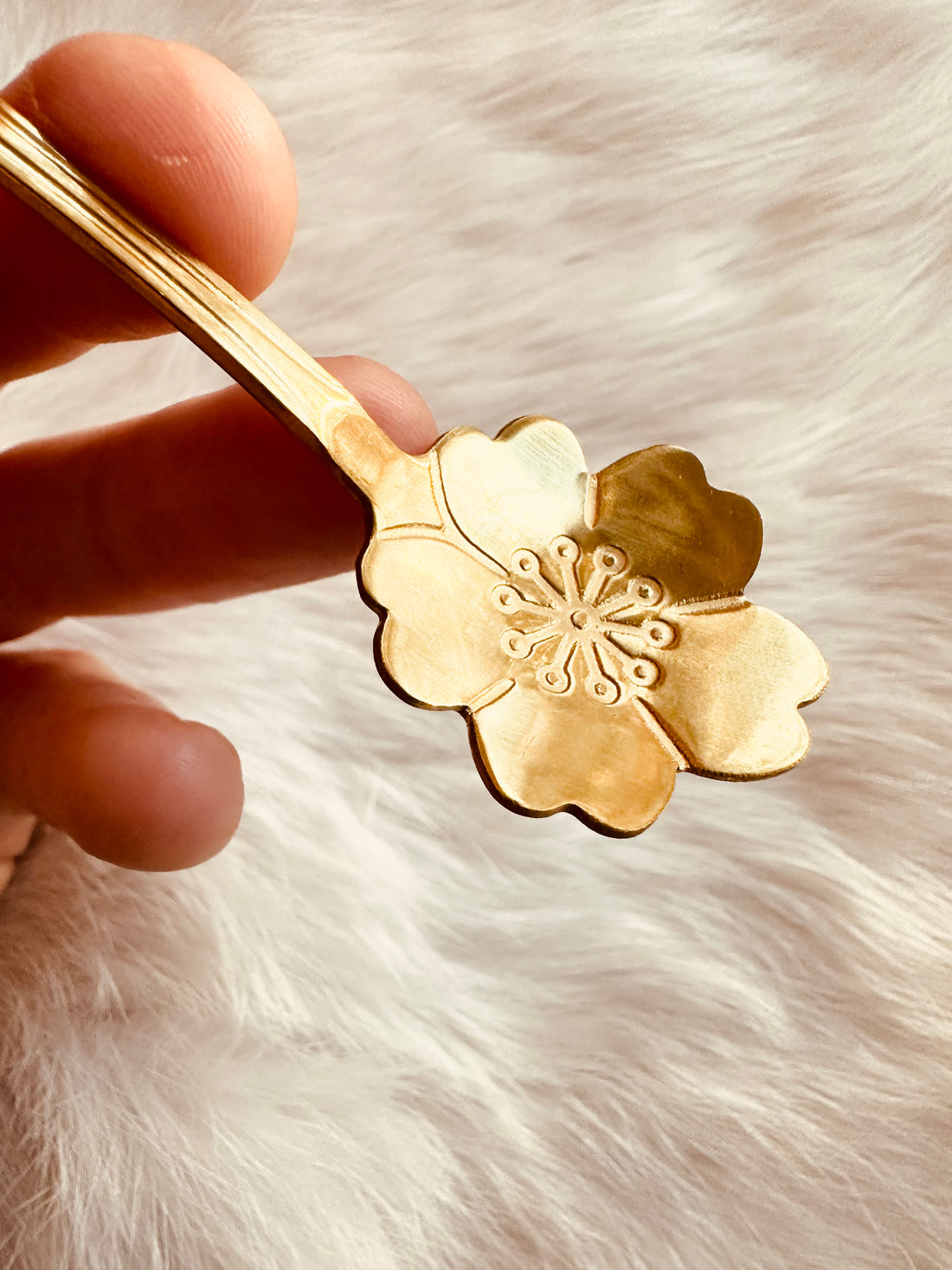 Golden Flower Bead Spoon