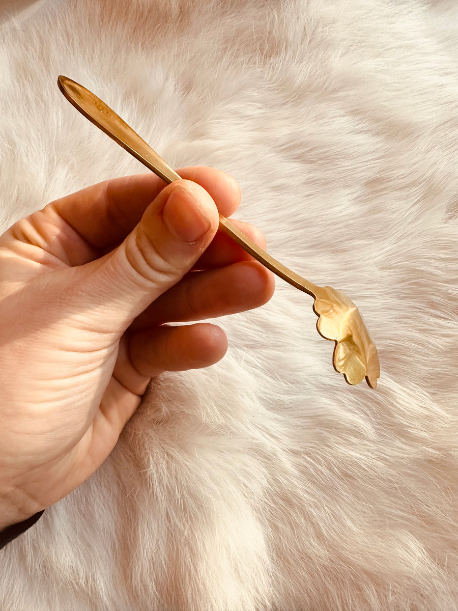 Golden Flower Bead Spoon