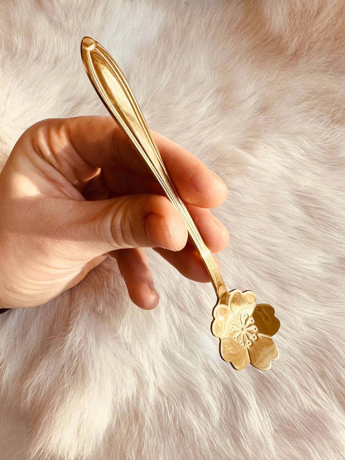 Golden Flower Bead Spoon